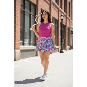 Lilly Pulitzer Luxletic Priska Skort in Paradise Petals 6 Pleated Active Golf